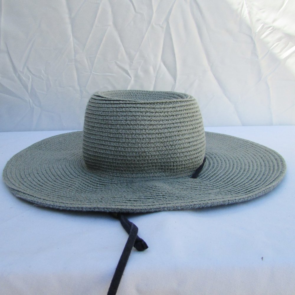 Yellow 108 olive gray straw hat O/S